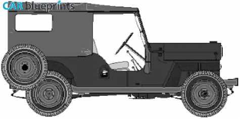 1972 Mahindra CJ-4 SUV blueprint