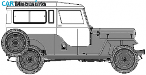 1976 Mahindra CJ-4A SUV blueprint