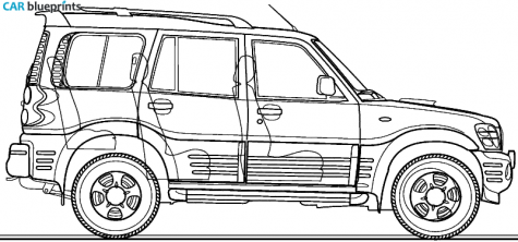 2005 Mahindra Scorpio SUV blueprint