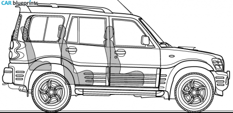 2008 Mahindra Scorpio mHawk VLX SUV blueprint