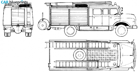 1977 MAN 11.168 HLF Fire Truck blueprint