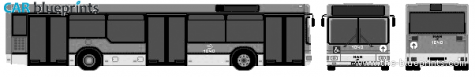 2005 MAN NL202 Bus blueprint