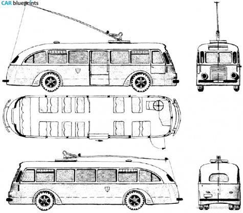 1938 MAN Obus Bus blueprint