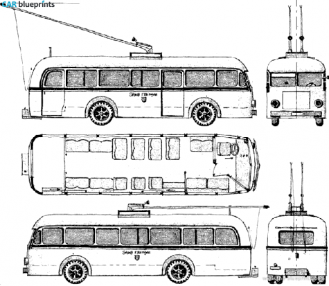 1944 MAN Obus Bus blueprint