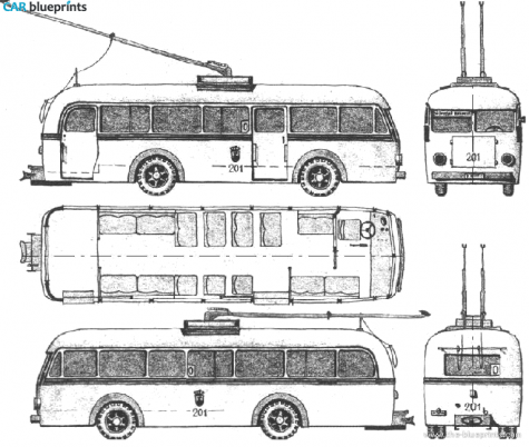 1944 MAN Obus Bus blueprint