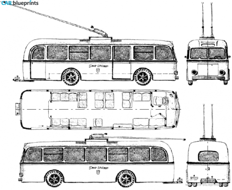 1944 MAN Obus Bus blueprint