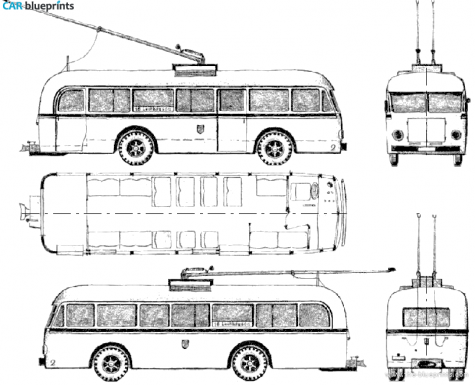 1944 MAN Obus Bus blueprint