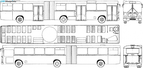 1974 MAN SG192 Bus blueprint