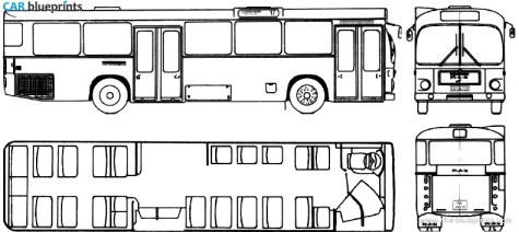 1977 MAN SL200 Bus blueprint