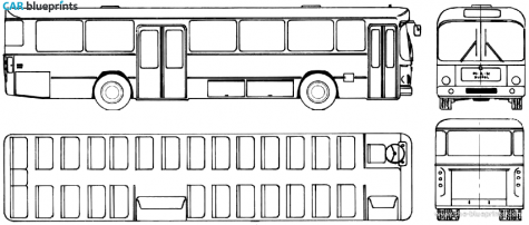 1977 MAN SU240 Bus blueprint