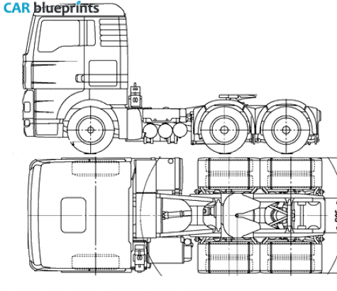 2006 MAN TGA33.410 6x4 Truck blueprint