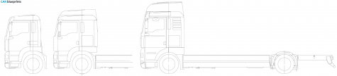 2001 MAN TGA 4x2 Bakwagen Truck blueprint