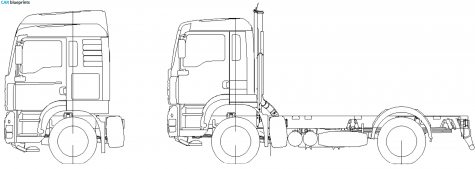 2001 MAN TGA 4x4 Chassis Truck blueprint