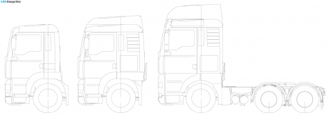 2001 MAN TGA 6x2 Truck blueprint