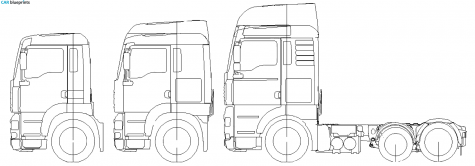 2001 MAN TGA 6x2 195 Truck blueprint