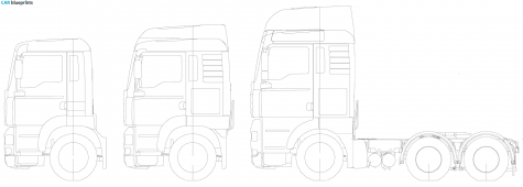 2001 MAN TGA 6x2 Truck blueprint