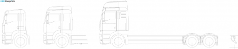 2001 MAN TGA 6x2 Bakwagen Truck blueprint