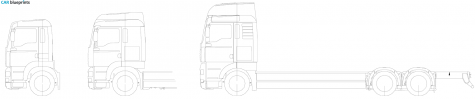 2001 MAN TGA 6x2 Bakwagen Truck blueprint