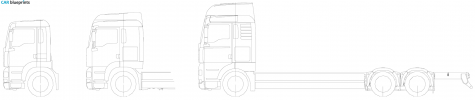 2001 MAN TGA 6x2 Low Bakwagen Truck blueprint