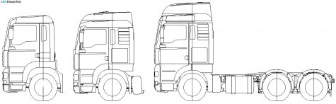 2001 MAN TGA 6x4 Truck blueprint