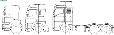 2001 MAN TGA 6x4 Truck blueprint