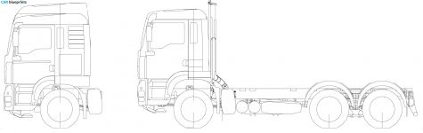 2001 MAN TGA 6x6 Chassis Truck blueprint