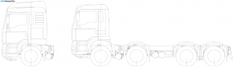 2001 MAN TGA 8x2 Bakwagen Truck blueprint