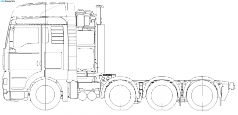 2001 MAN TGA 8x4 660 Truck blueprint