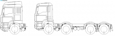 2001 MAN TGA 8x4 Chassis Truck blueprint