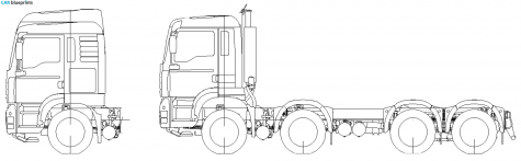 2001 MAN TGA 8x8 Chassis Truck blueprint