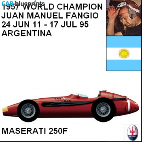 1957 Maserati 250F F1 OW blueprint