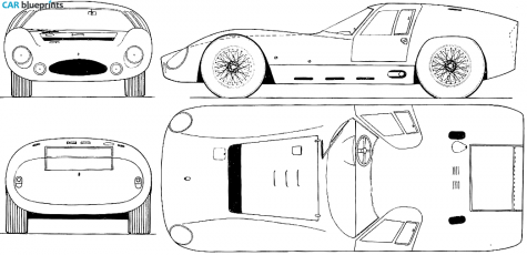 1964 Maserati 151 3LM 5000GT Coupe blueprint