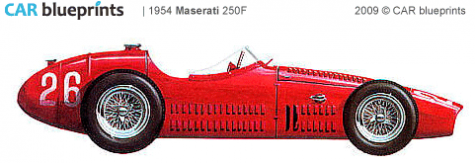 1954 Maserati 250F F1 OW blueprint