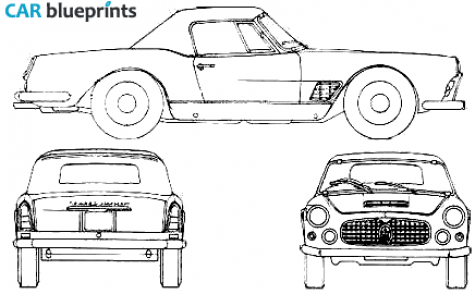 1957 Maserati 3500GT Spyder Vingale Cabriolet blueprint