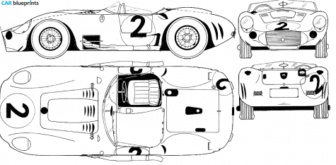 1957 Maserati 450S Bazooka OW blueprint