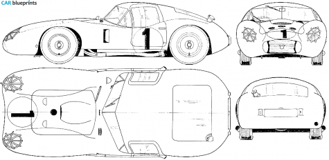 1957 Maserati 450S Le Mans Coupe blueprint