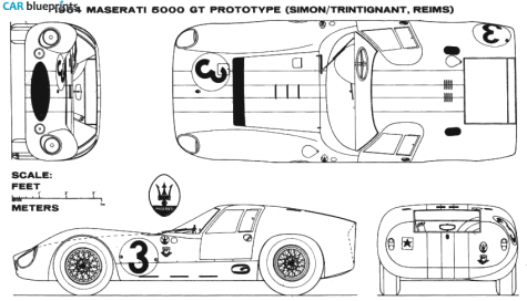 1959 Maserati 500 GT Coupe blueprint