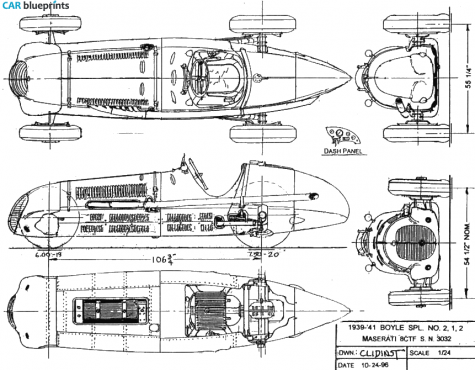 1939 Maserati 8 CTF OW blueprint