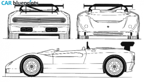 1991 Maserati Barchetta Corsa Cabriolet blueprint