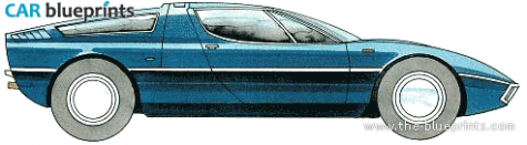 1975 Maserati Bora Coupe blueprint