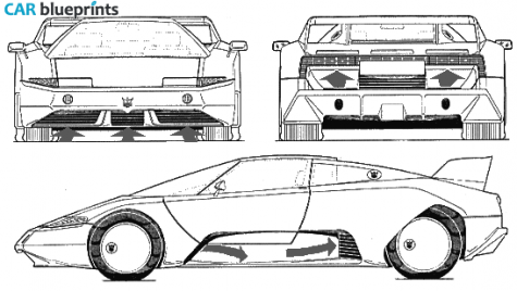 1990 Maserati Chubasco Coupe blueprint