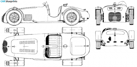 1950 Maserati GCS Coupe blueprint