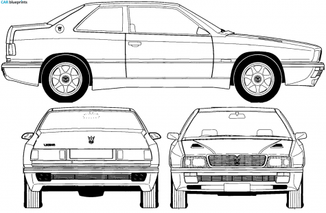 1992 Maserati Ghibli Sedan blueprint