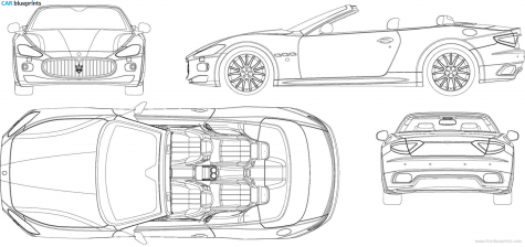 2011 Maserati Grancabrio Cabriolet blueprint