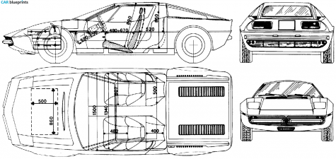 1973 Maserati Merak Coupe blueprint