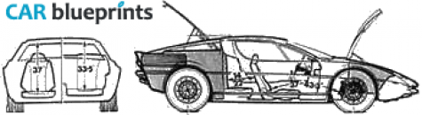 1975 Maserati Merak SS Coupe blueprint