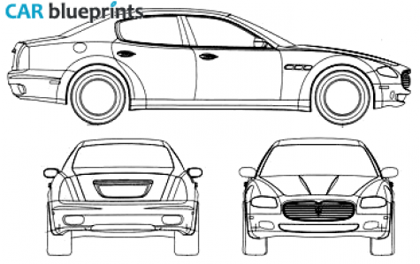 2006 Maserati Quattriporte MK V Sedan blueprint