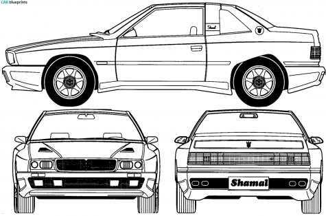 1991 Maserati Shamal Coupe blueprint