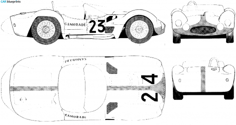 1960 Maserati T61 Birdcage OW blueprint