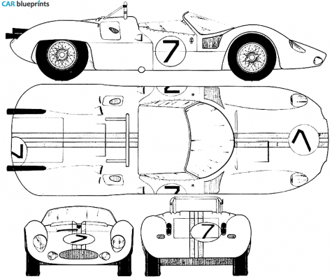 1960 Maserati T61 Birdcage Le Mans OW blueprint